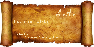 Loch Arnolda névjegykártya
